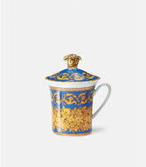 BICCHIERE C/COPERCHIO FLORALIA BLUE 30 ANNI